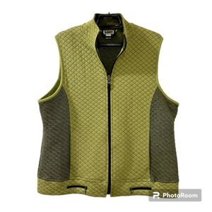 Blast Womens Green Mock Neck Full Zip Vest Jacket With Pockets Size XL